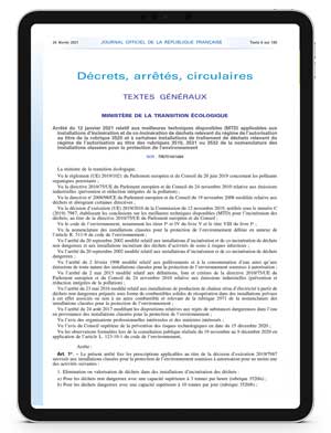 Mockup - Décrets-arrêtés-circulaire - Graves de Mâchefer